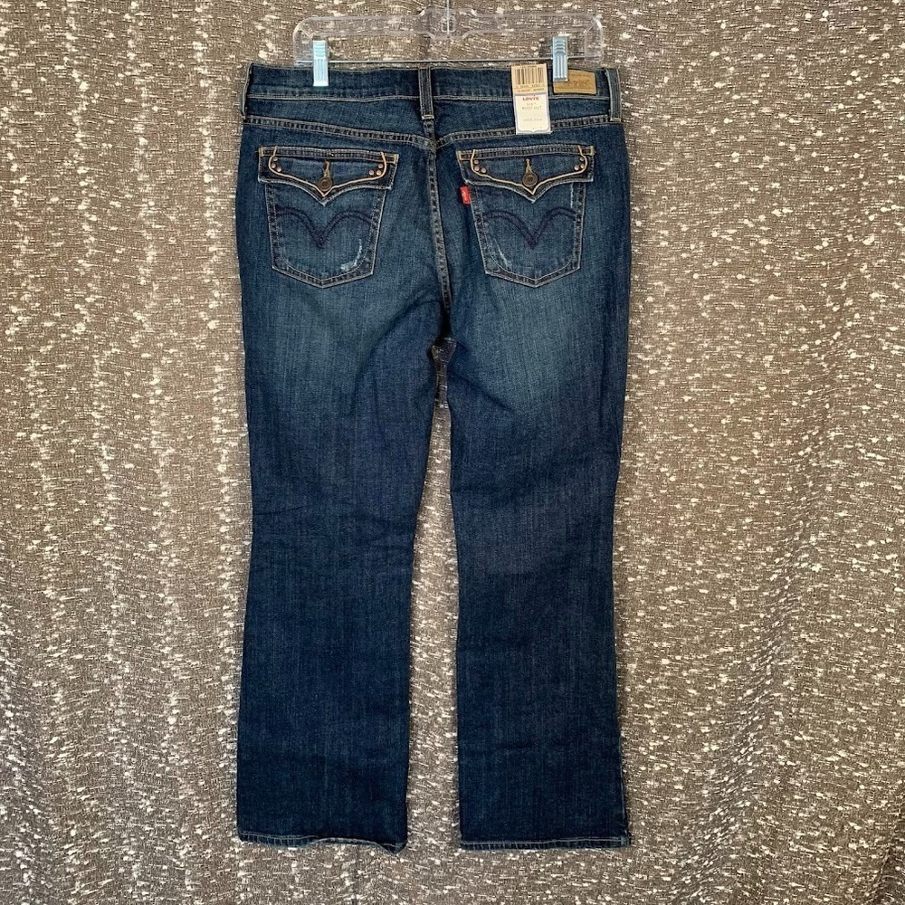 NWT Levi's 515 Boot Cut Mid Rise Denim Blue Jeans Flap Pockets Misses 12 Short‎